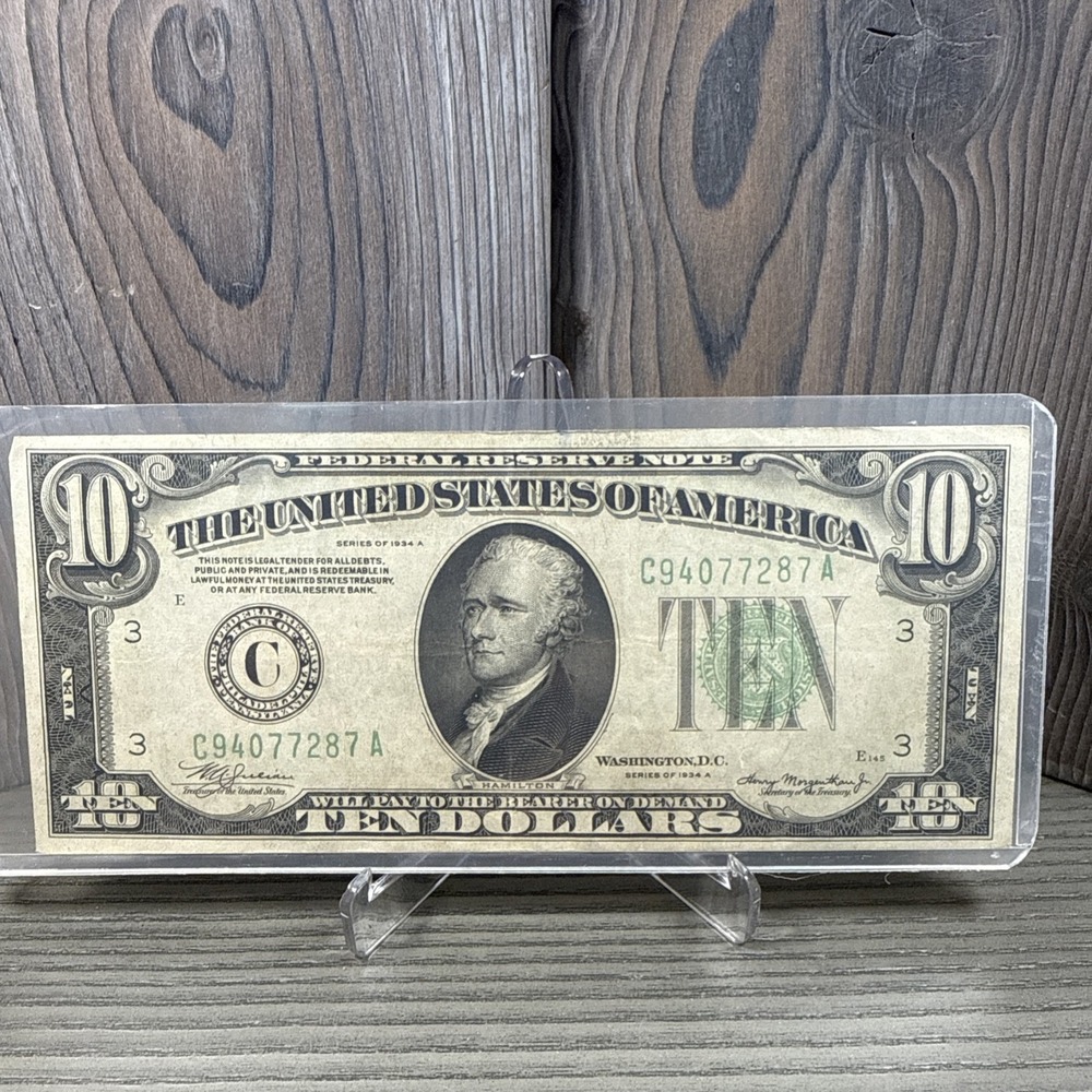 1934A $10 dollar bill - Alexander Hamiltonโ - Circulated